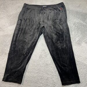 Polo Ralph Lauren Pajama Pants Mens 4XL Black Velour Sleepwear Drawstring